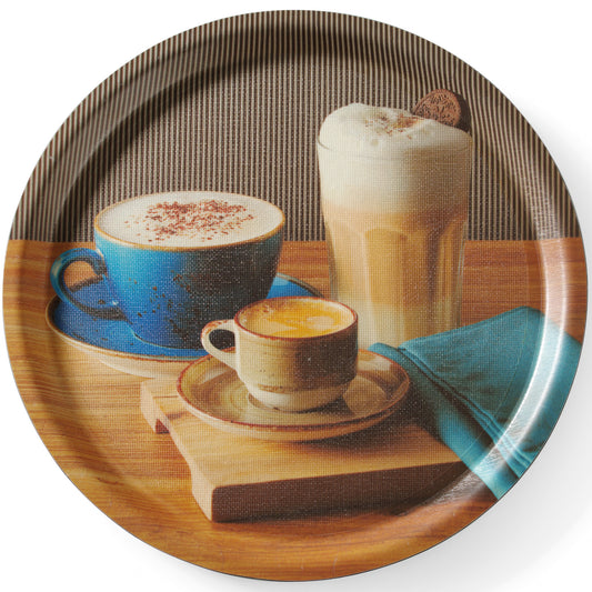 Hendi Round non-slip tray with wed print 380 mm
