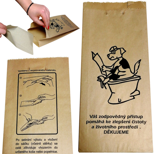 MEVA Paper bags with cardboard shovel on dog droppings FEDOG CZ 25pcs.