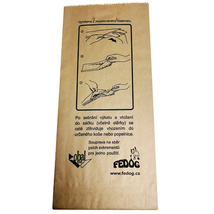 Paper bags with cardboard shovel on dog droppings FEDOG CZ 25pcs.