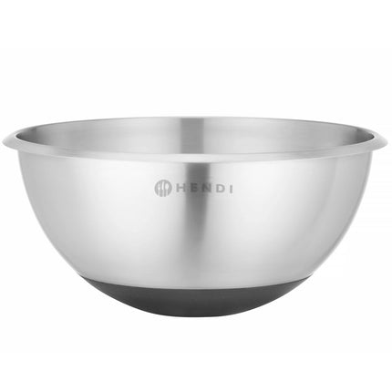 Hendi Steel kitchen bowl with a silicone base and a 3-liter measuring cup. 265 x 125 mm
