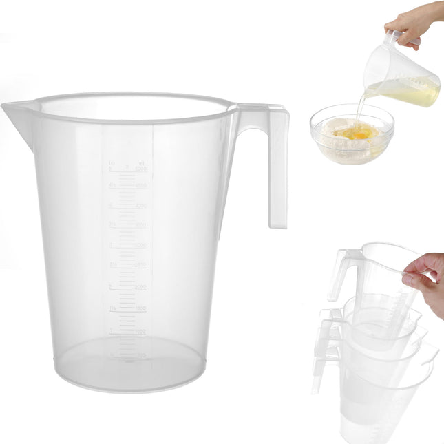 Hendi Kitchen measure jug with measuring spoon of 5L flat polypropylene