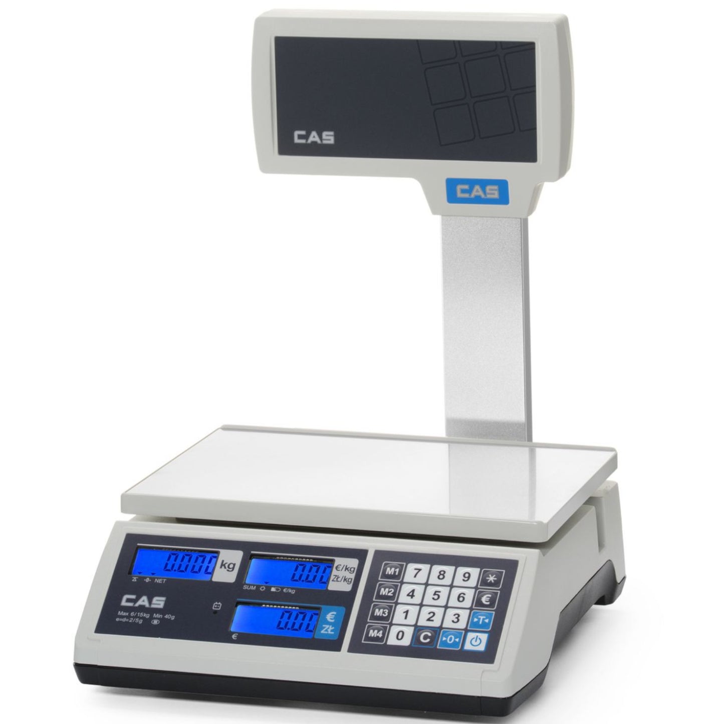 CAS Commercial calculation scale with boom verification up to 15 kg, 290x209 mm