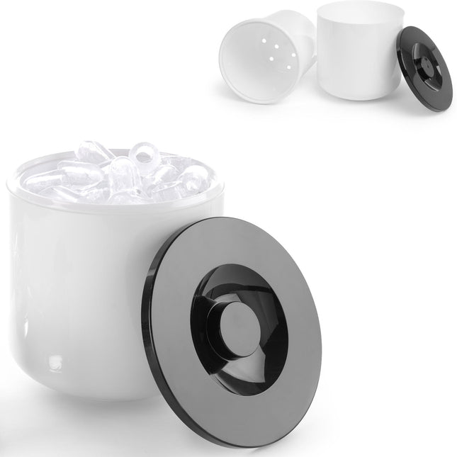 Bar Up White ice container with black cover 5L