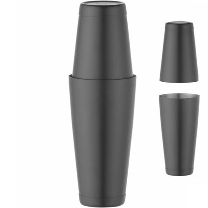 Bar Up 2-piece Boston shaker for drinks and cocktails Tin on Tin 0.8 l - black
