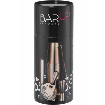 Bar Up Bartender set in a tube, shaker, jigger, strainer, muddler, spoon - copper – image 2