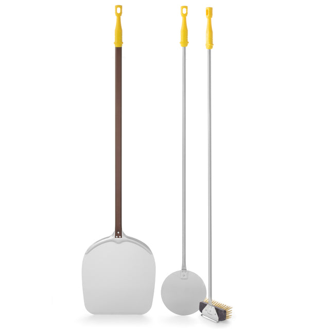 Set of a brush for the kiln of an aluminum shovel for turning pizza Venezia 1350mm 3 pcs. Lilly Codroipo Hendi 617748