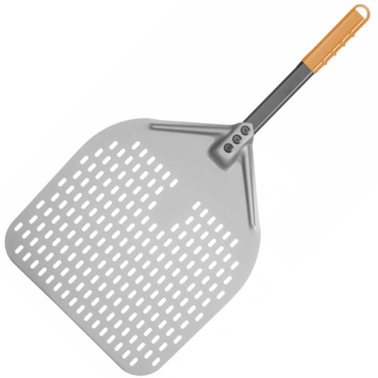 Hendi Pizza shovel with short handle perforated square 350 x 710 mm