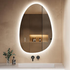 85 cm garums x 50 cm platums / Pieskāriens + 3 gaismas krāsas + pretmiglošanas funkcija