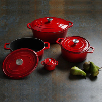 Hendi Iron pot with a lacquer 3.7 l red – image 4