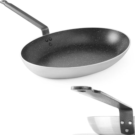 Fish pan with oval marble coating 280x400mm - Hendi 627016