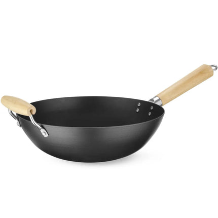Hendi Carbon steel wok with wooden handles. 324mm – image 2