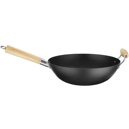 Hendi Carbon steel wok with wooden handles. 324mm – image 3