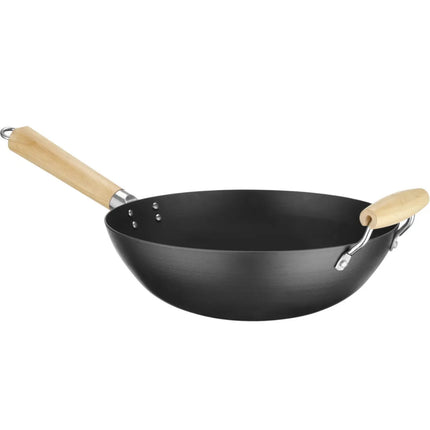 Hendi Carbon steel wok with wooden handles. 324mm – image 4