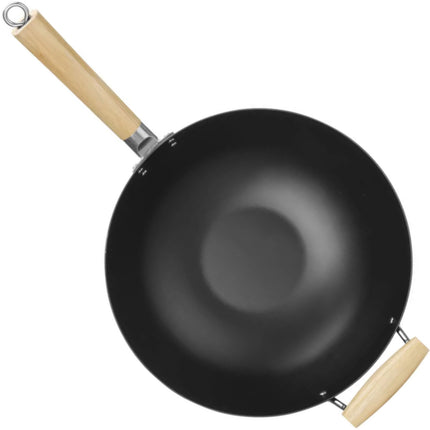 Hendi Carbon steel wok with wooden handles. 324mm – image 5