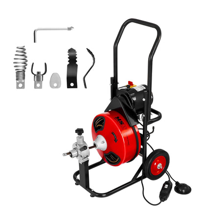 Spiral pusher for electric tubes 390W 23m MMW-DRAIN CLEAN 23E + heads
