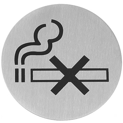 Information plate self-adhesive NO SMOKING steel stainless steel wed. 75mm - Hendi 663639
