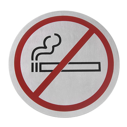 Self-adhesive information plate NO SMOKING STREET 160mm stainless steel - Hendi 663806