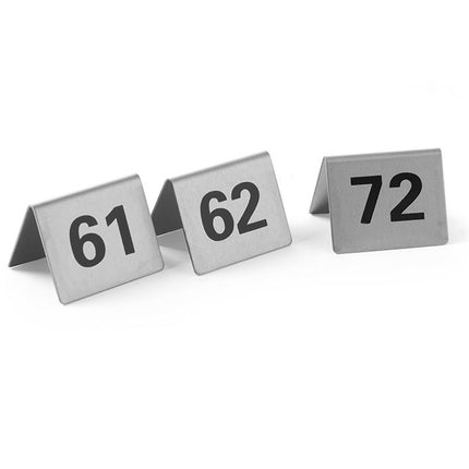 Information plate STROK NUMBER 61-72 stainless steel set 12 pieces. - Hendi 663899