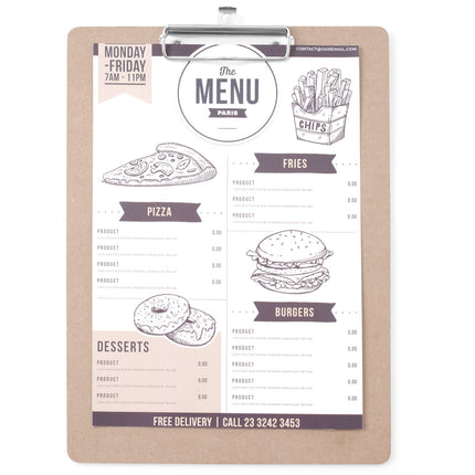 Hendi Board pad under menu card with clipboard 185x245 mm – image 5
