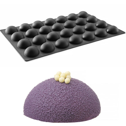 Hendi Silicone mold for pralines, mousses, baked goods, 600 x 395 mm - semicircle