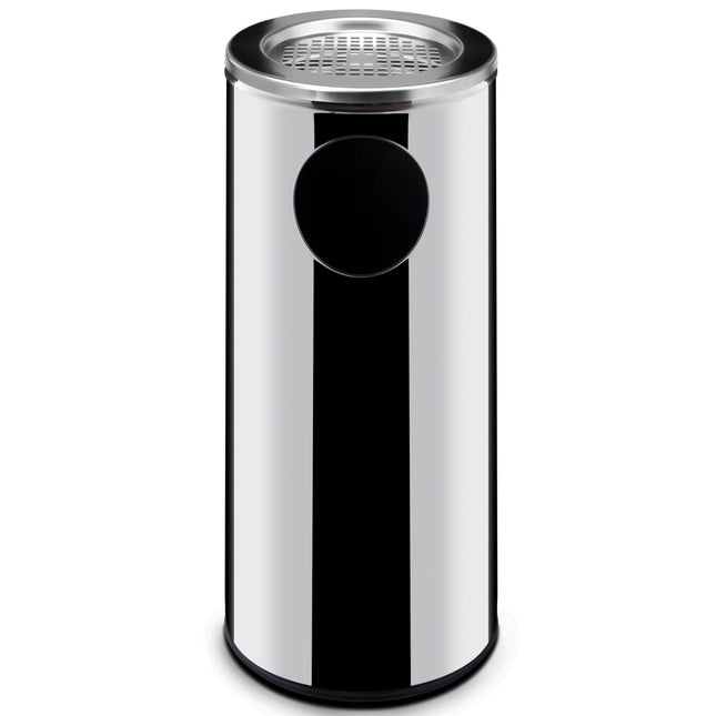 Steel ashtray integrated with a 33L trash can - Hendi 691397