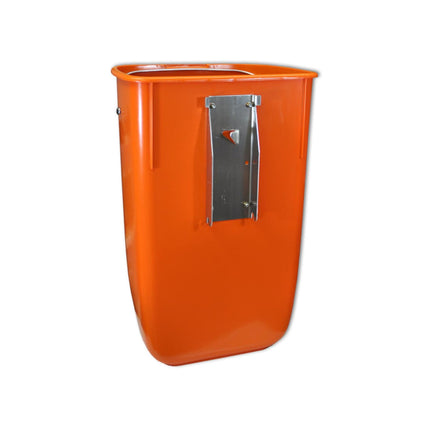 Street basket urban trash container for pole or wall DIN 50L - orange