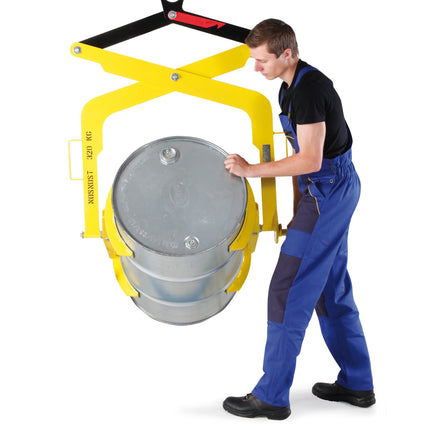 Lift holder for safe lifting and handling of 200L barrels