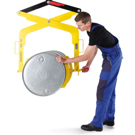 Lift holder for safe lifting and handling of 200L barrels