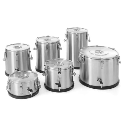 Heat container steel thermos for food transport 15L - Hendi 70111