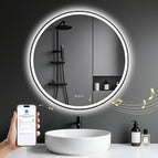 70 cm garums x 70 cm platums / Metāla rāmis + Bluetooth + pretmiglošanas funkcija