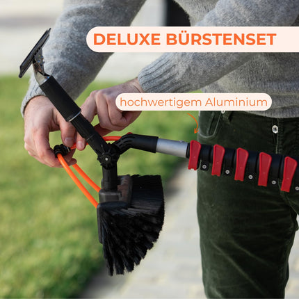 aquascopic 2-in-1 teleskopiskais stabs ar 5 virsmu suku un logu tīrītāju – Regulējama garuma logu tīrītājs – 7,2 m – Logu tīrītājs saules paneļiem – Iekšējā ūdens šļūtene