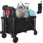 BEAU JARDIN Bollerwagen Faltbarer Handwagen bis 100 KG 100L Fassungsvermögen Leicht Faltbarer Bollerwagen Kinder Transportwagen Gartenanhänger Belastbar zu Tragen Geeignet für Kinder - Schwarz