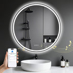 80 cm garums x 80 cm platums / Metāla rāmis + Bluetooth + pretmiglošanas funkcija