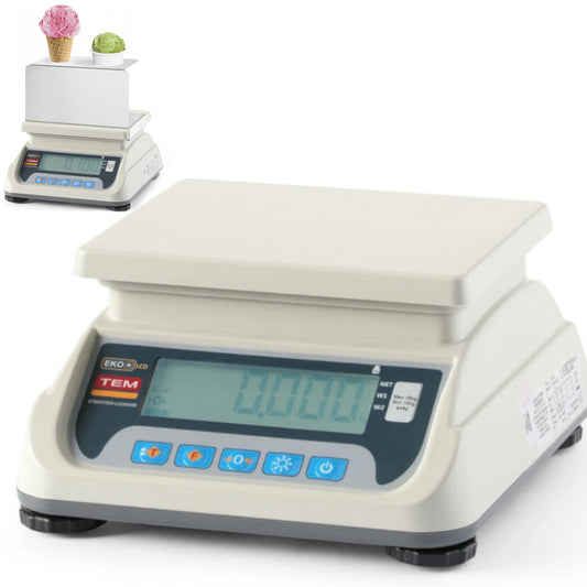 TEM Weight to measure portions of ice cream with legalization M RS232 LCD 20 g - 6 kg / 2g