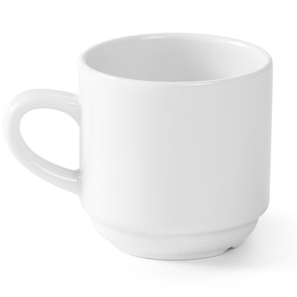 Cup for coffee and tea hotel OPTIMA white porcelain 230ml set of 12pieces - Hendi 770962