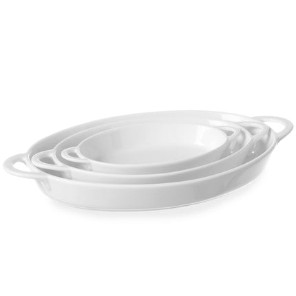 Bucket for buffeting oval with handles 165x105x30mm white porcelain - Hendi 784006