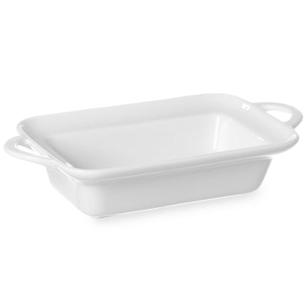 Plaque for rectangular casserole with ears 190x120x50mm white porcelain - Hendi 784112