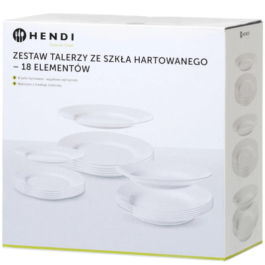 Hendi Set of tempered glass plates 18 el.