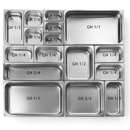 LG container with concealed handles stainless steel GN1/1 530x325mm height 200mm - Hendi 803202