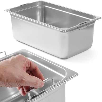 LG container with concealed handles stainless steel GN1/1 530x325mm height 200mm - Hendi 803202