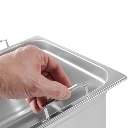 Hendi GN 1/1 container with retractable handles STEEL 14 l 530x325x100 mm – image 2