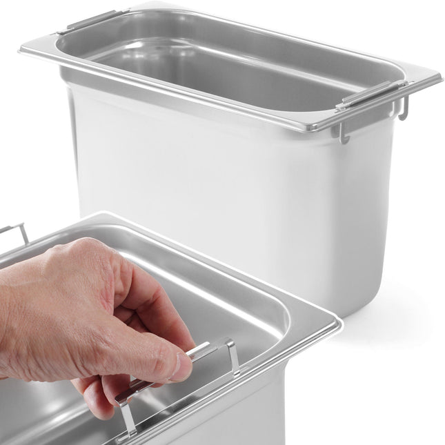 GN container with concealed handles stainless steel GN1/3 325x176mm height 200mm - Hendi 803509
