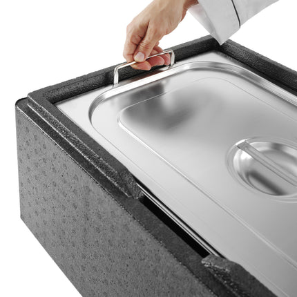 GN container with concealed handles stainless steel GN1/4 265x162mm height. 200mm - Hendi 803608