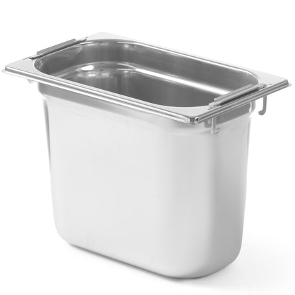 GN container with concealed handles stainless steel GN1/4 265x162mm height. 200mm - Hendi 803608