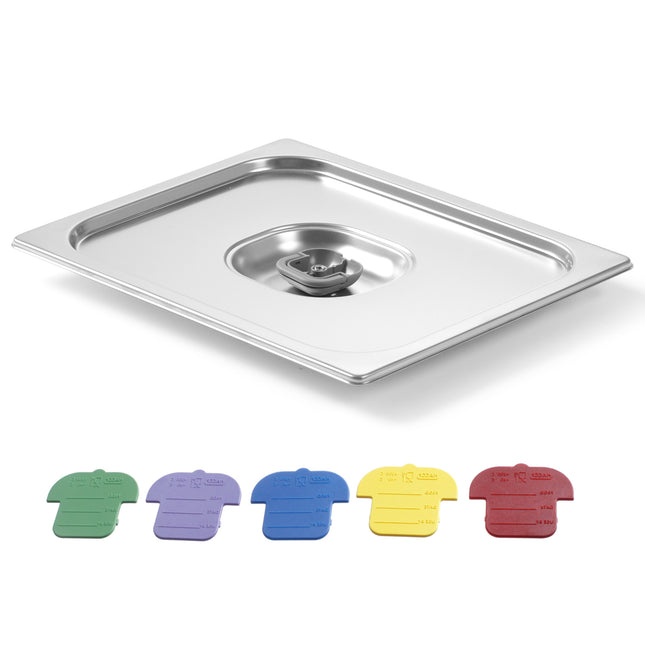 Cover for the GN container with colored Haccp GN1/4 265x162mm stainless steel - Hendi 805244