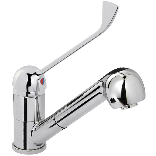 Hendi Kitchen battery with shower lift stainless steel height. 230 mm