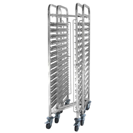 Steel trolley for container transport and trays GN 15 x GN1/1