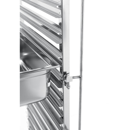 Steel trolley for transporting trays of sheet containers 15 x GN1/1 - Hendi 810613