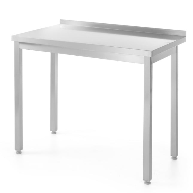 Worktop table for kitchen with steel wall with a rank 140x60 cm - Hendi 811269
