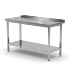 Worktop table for kitchen steel wall with front and shelf 140x60cm - Hendi 811481